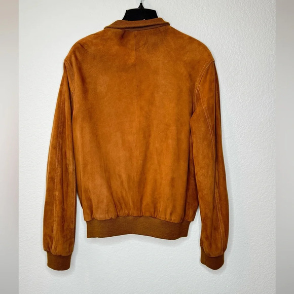 Bettina Rizzi Suede Bomber Jacket L Espresso Brown VTG Italian Leather Coat - Picture 5 of 11